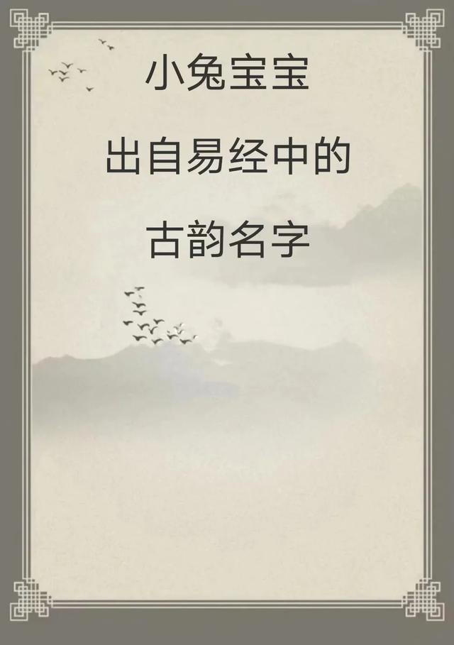 宝宝取名：小兔宝宝，出自易经中的古韵名字