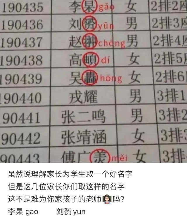 家长起名“一时爽”，老师点名“泪两行”，论00后名字能有多生僻